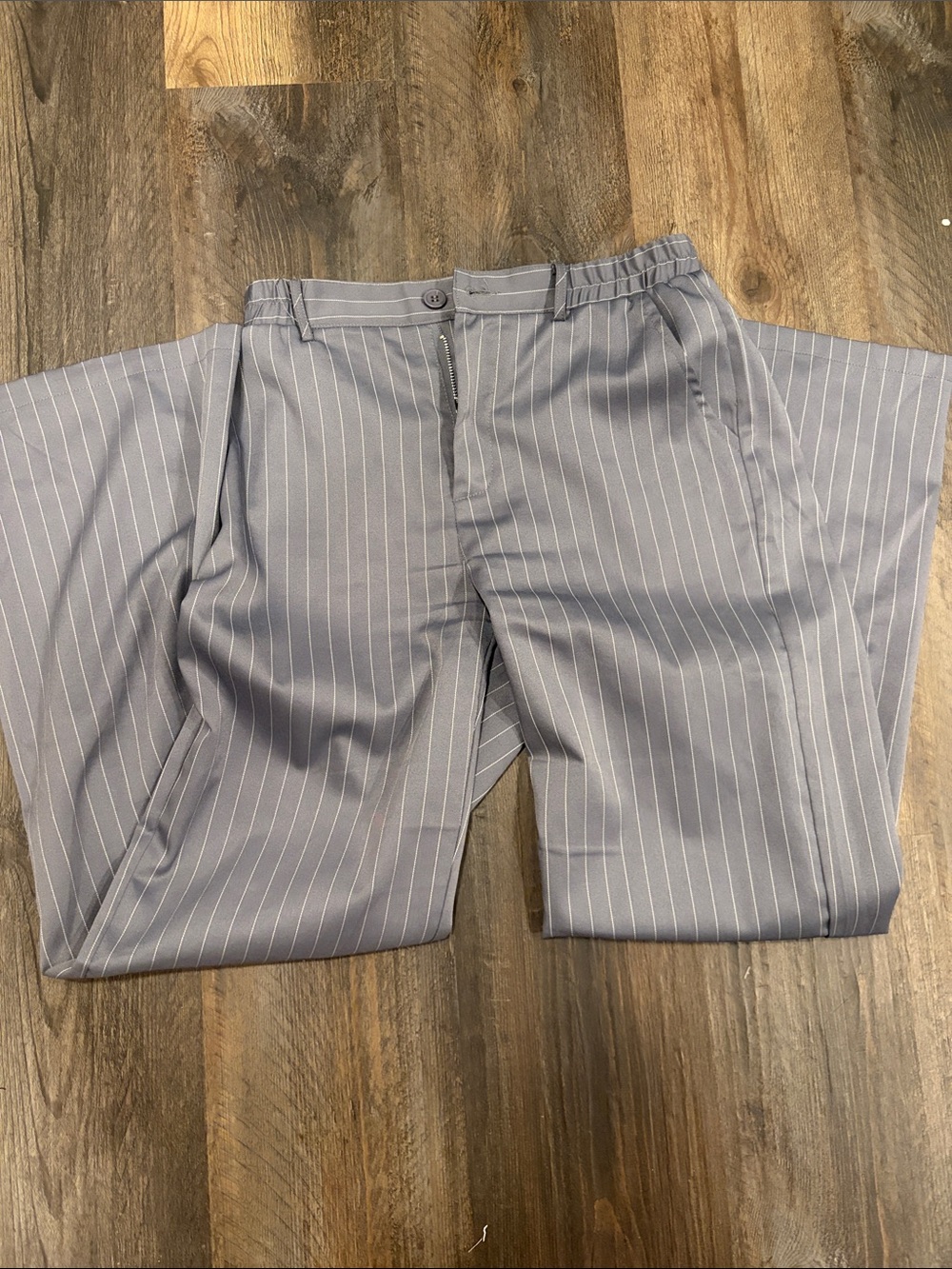 REVOLVE Light Gray Pinstripe Straight Leg Pants
